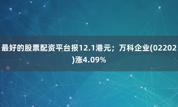 最好的股票配资平台报12.1港元；万科企业(02202)涨4.09%
